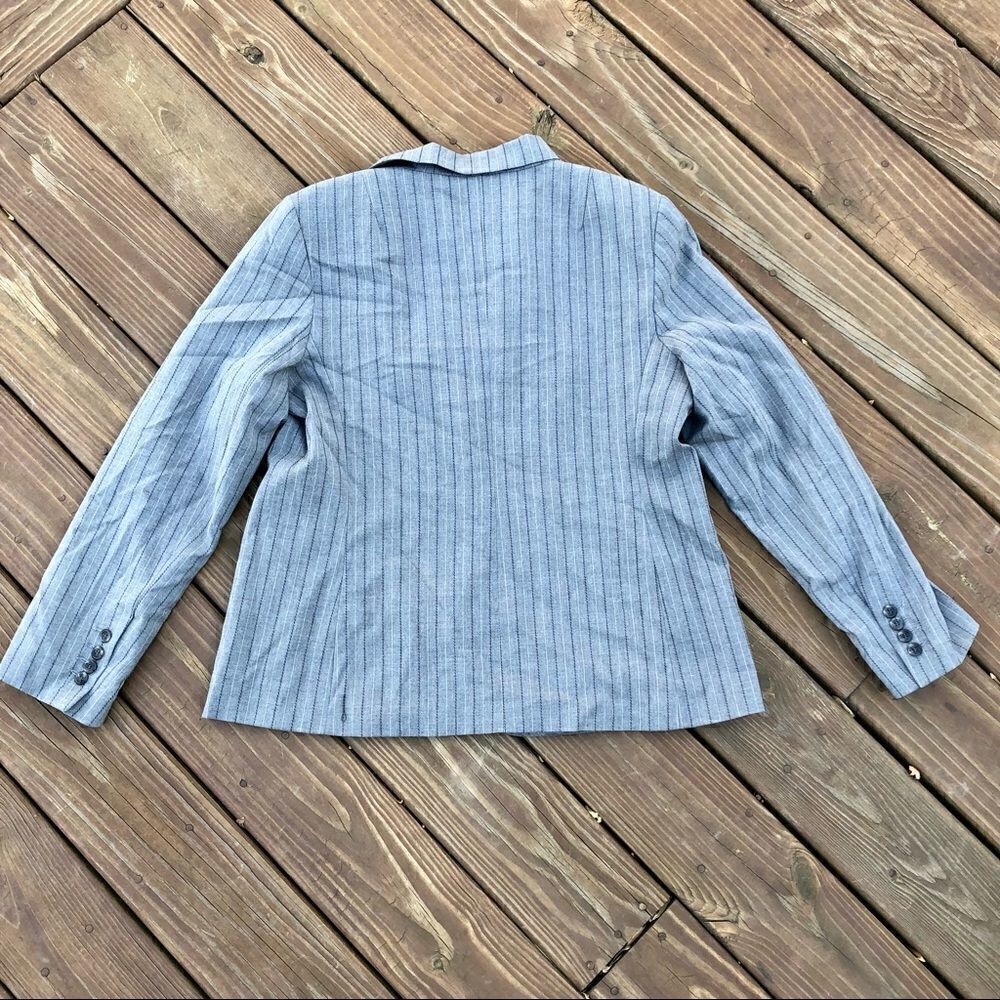 KIM RODGERS Stripped Grey One Botton Blazer Size 18 - Picture 2 of 5